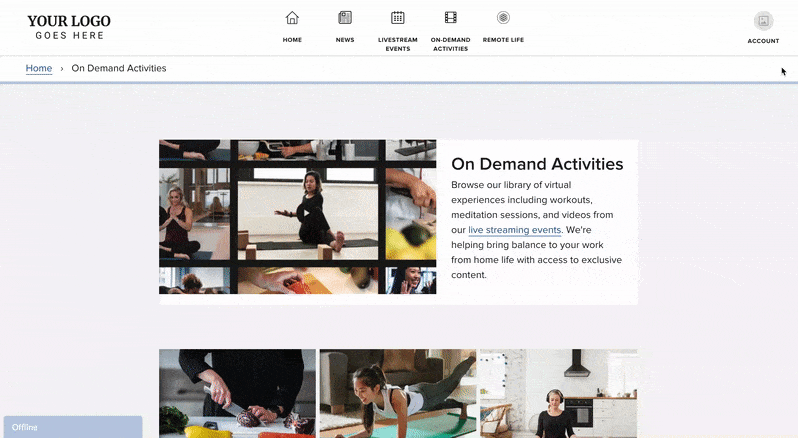 On demand activities in the Equiem tenant platform | Equiem tenant app