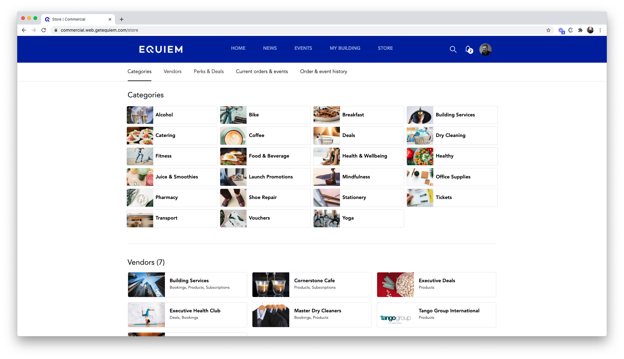 The store page of Equiem's marketplace e-commerce platform.